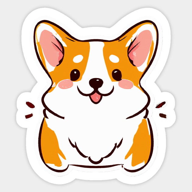 Cutest Corgi Dog Lover Puppy Retro Sticker by BetterManufaktur